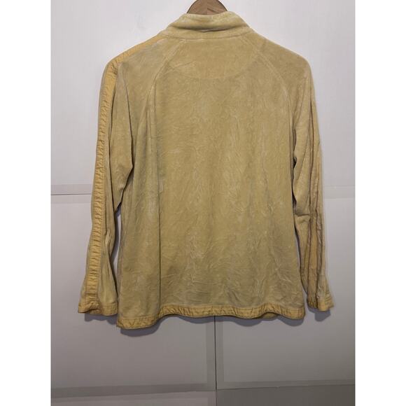 Women's Spa by Chico's Yellow Terry Jacket Size 2 (L) - Picture 2 of 6